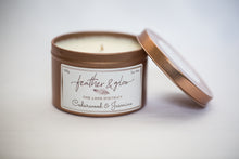 Load image into Gallery viewer, Cedarwood & Jasmine Rose Gold Tin Candle