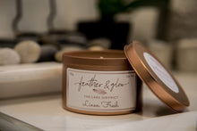 Load image into Gallery viewer, Linen Fresh Rose Gold Tin Candle