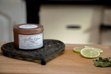 Load image into Gallery viewer, Lime Basil & Mandarin Rose Gold Tin Candle